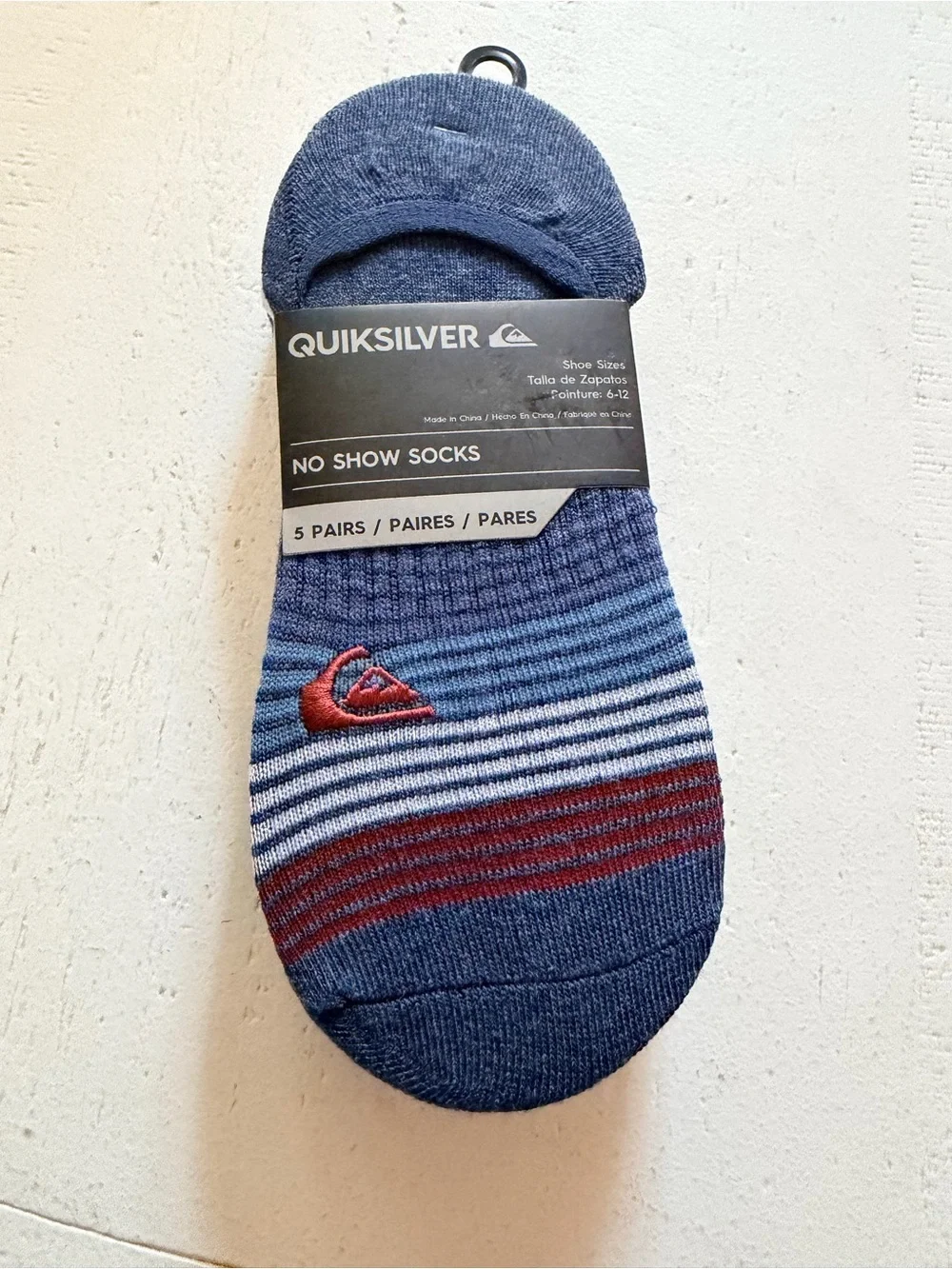 Quiksilver Men’s Size 6-12 No Show Socks. 5 Pairs. Multicolor. New with Tags.